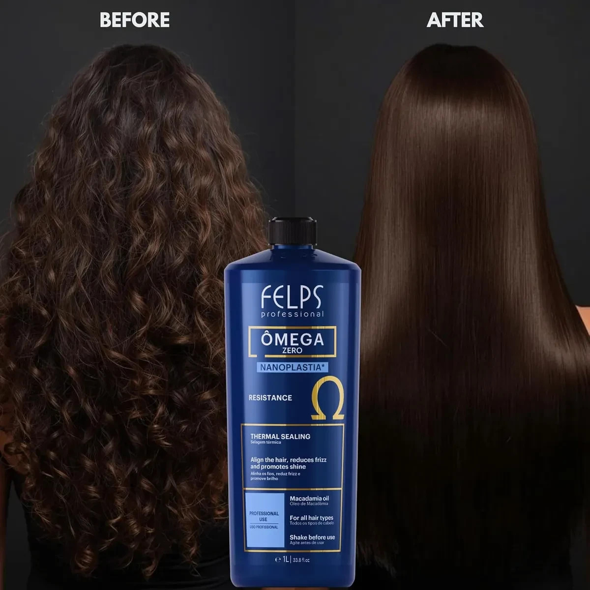 Felps Omega Zero Resistance Nanoplasty Brazilian Keratin Treatment 1L /33.8fl oz