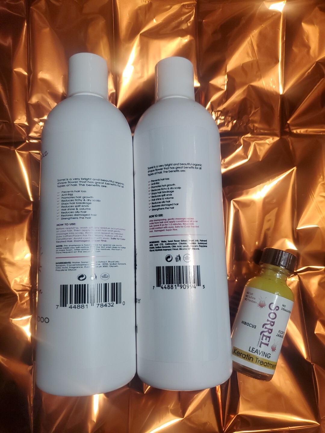 Sorrel Hair Loss Shampoo And Cond. KERATIN 12OZ Each DUO. FREE LEAVEN KERATINA