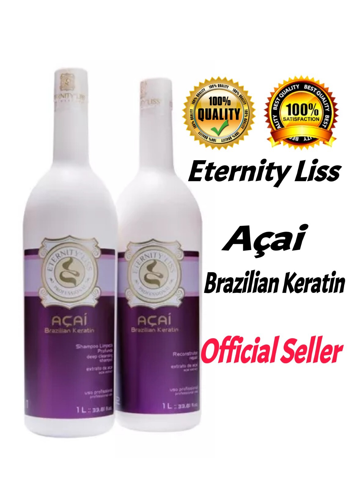 ETERNITY LISS-BRAZILIAN KERATIN HAIR TREATMENT KIT AÇAI PROFESSIONAL 2X1L/34 Oz