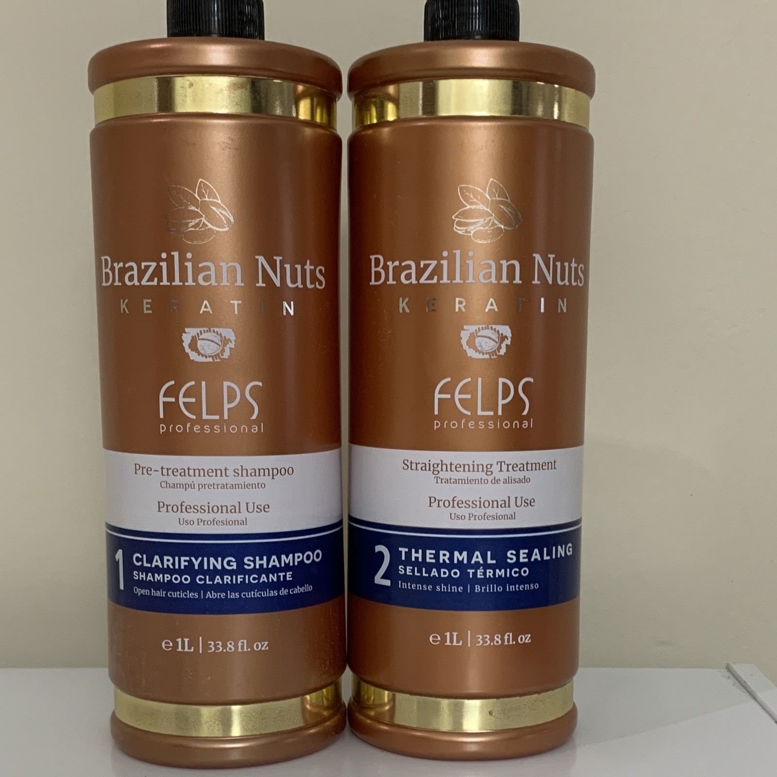 Felps Professional Brazilian Nuts Keratin Shampoo & Thermal Sealing 33.8oz