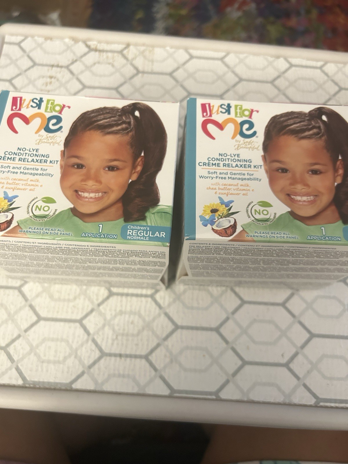 Just For Me No Lye Conditioning Creme Hair Relaxer Kit, 2 Pack
