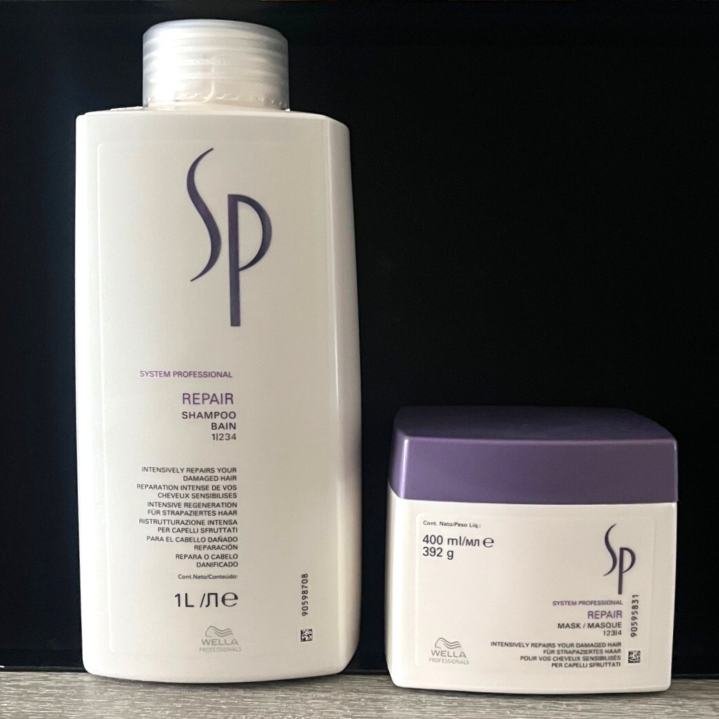 DUO Wella Professionals SP Repair Shampoo 1000ml & Mask 400ml for Damaged Hair