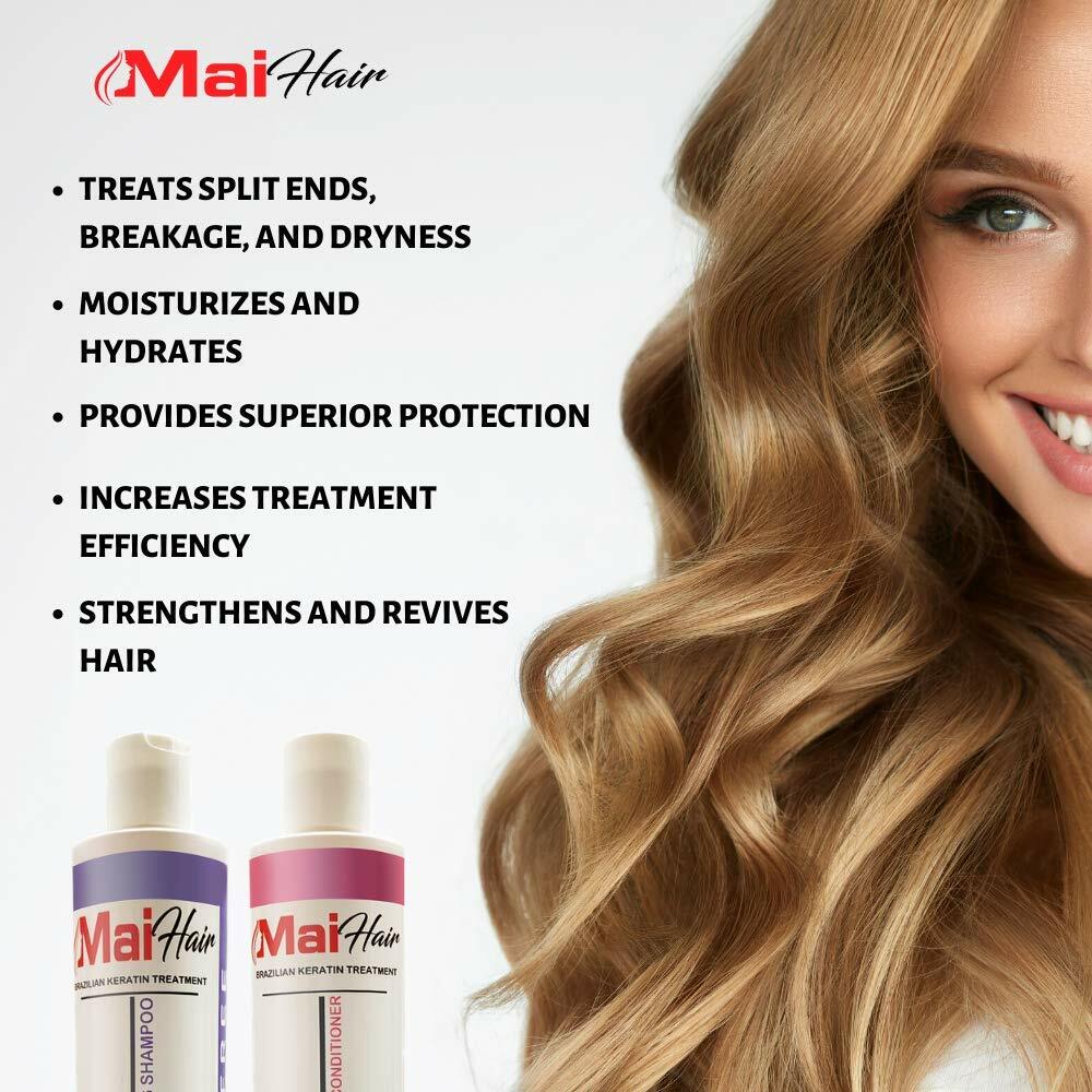 MAI HAIR Brazilian Keratin Hair Treatment Kit 32oz./1000ml. PROVEN FORMULA