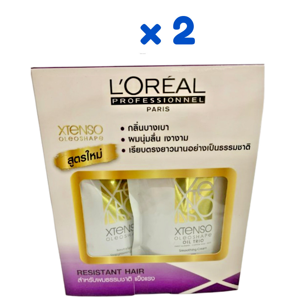 Loreal Hair Straightening Xtenso Cream Oleoshape Resistant Moisturist 125 ml x 2