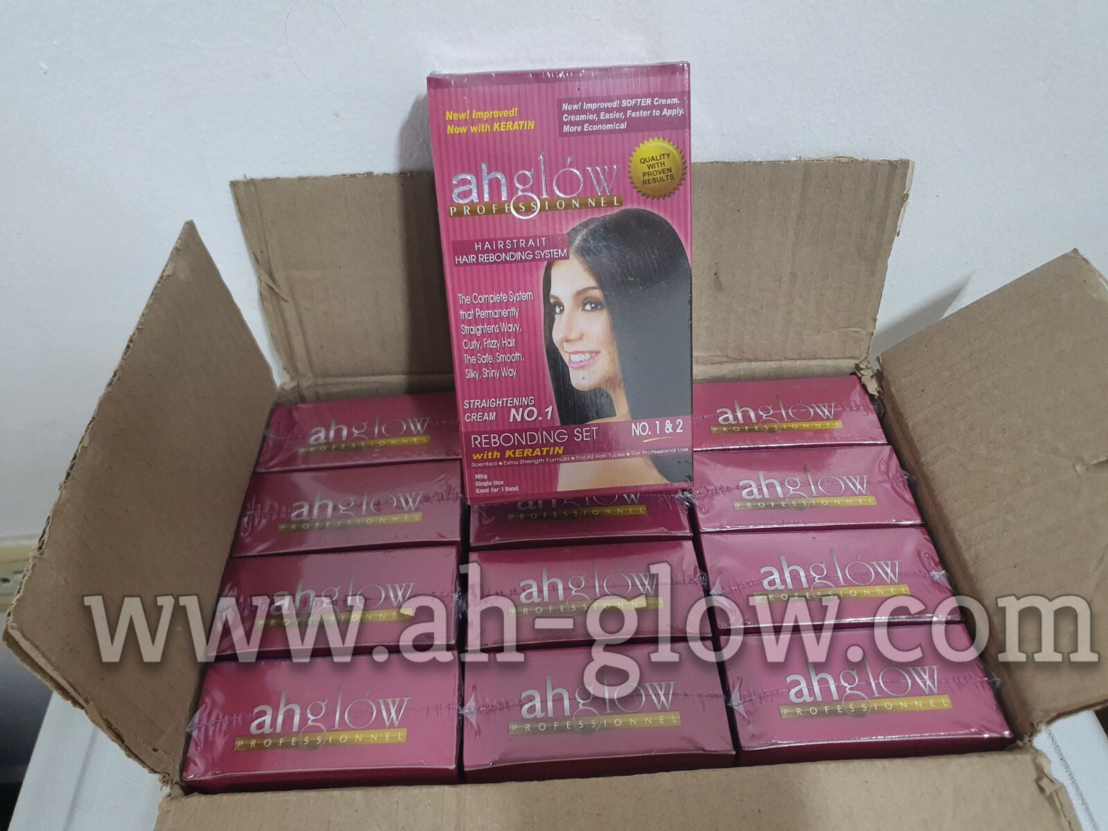 AHGLOW HAIR REBONDING SET Permanent Straightening, Extra Strength!