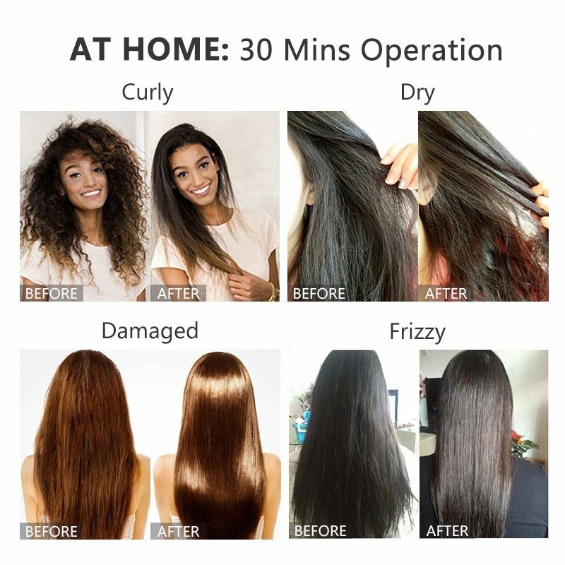 Brazilian Keratin 5% Curly Frizzy Damaged Hair Treatment + Purifying Shampoo