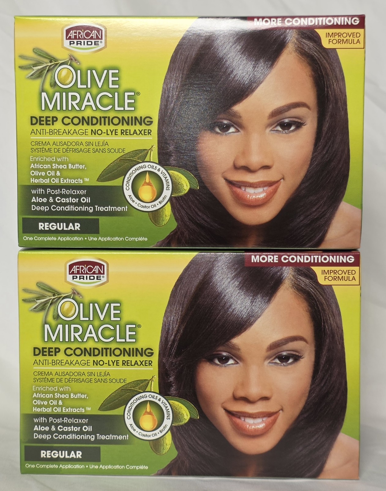 African Pride Olive Miracle DEEP Conditioning Anti Breakage No Lye Relaxer X 2