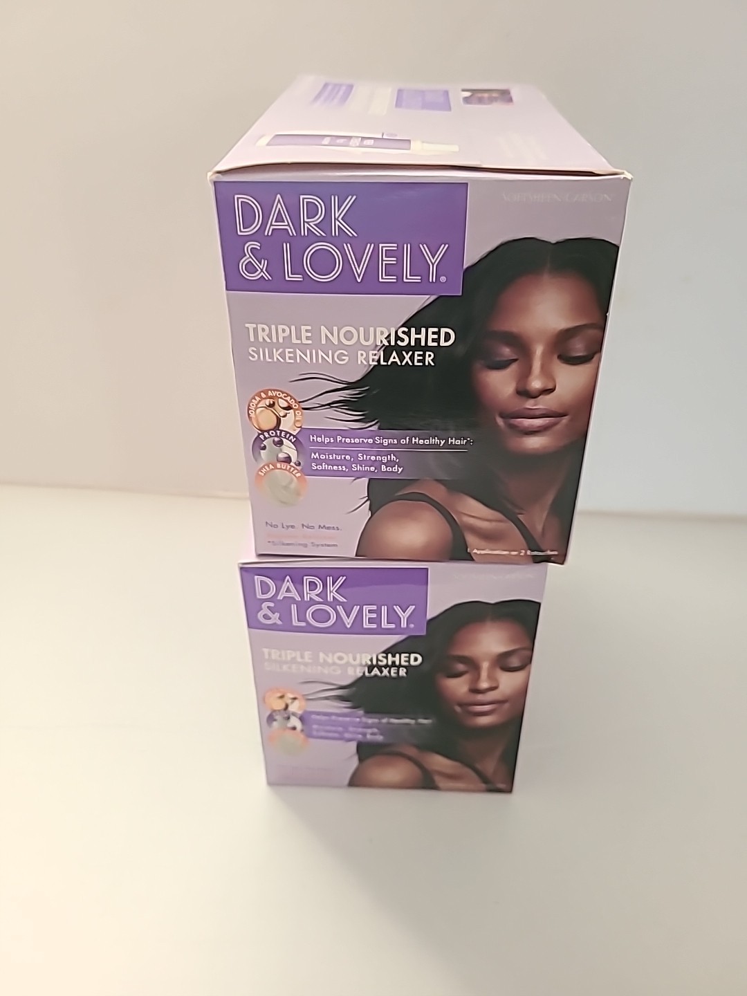 Lot- 2 Dark and Lovely Silkening Relaxer KIT. Triple Nourished Gloss Sealed