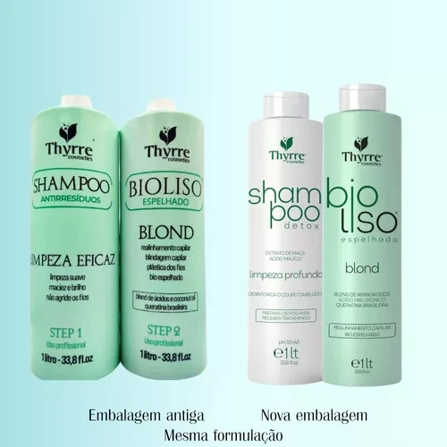 Thyrre Cosmetics Bio Liso Espelhado Kit Progressiva Formaldehyde Free 2x1L