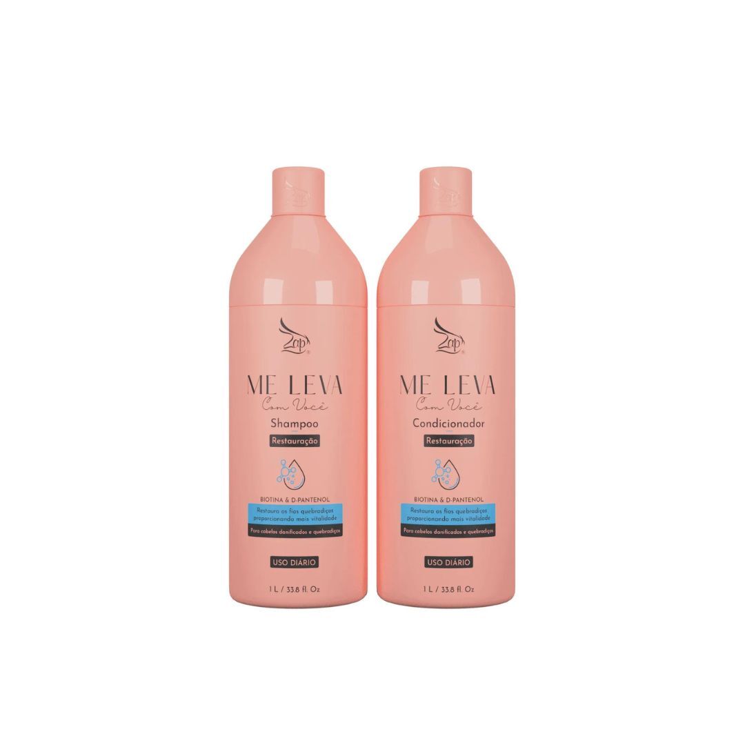 Zap Cosmetics Me Leva Com Voce Restore Hair Treatment Biotin D-Panthenol Kit