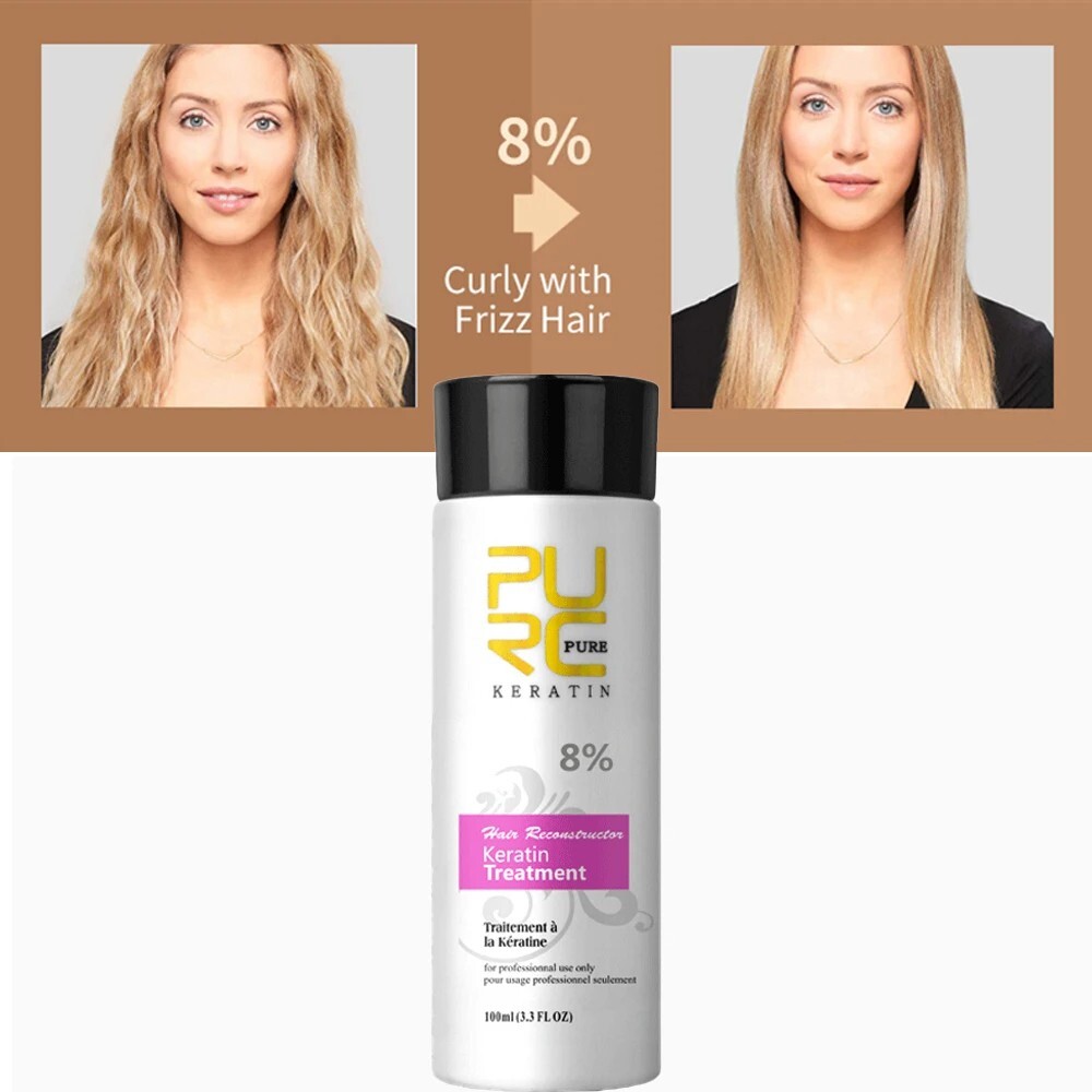 8% Brazilian Keratin Curly Frizzy Damaged Hair Straightening Repair Treatment