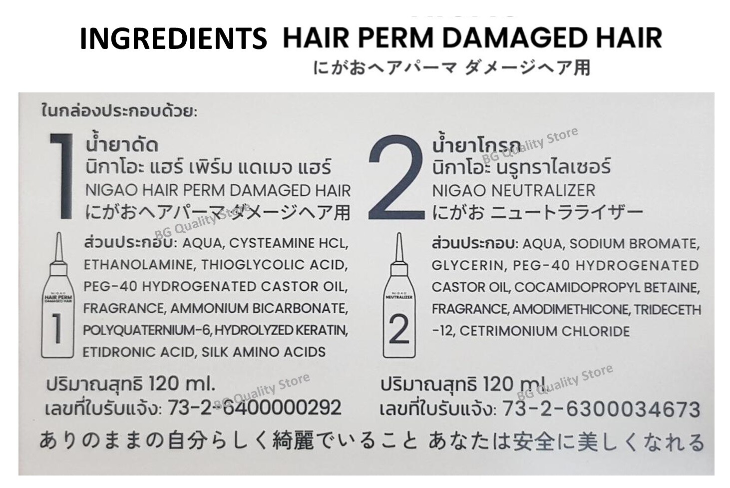 NIGAO Hair Perm Curling Japan Keratin Silk Deep Nourish Damaged / Normal Hair