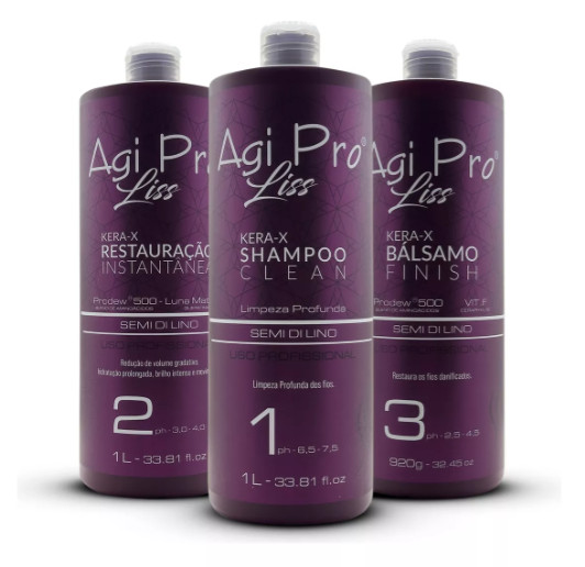 Agi Pro Liss Red Brazilian Keratin Treatment Kit 3 X 1000ml 34oz