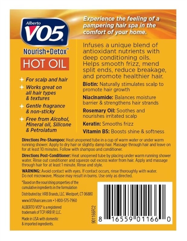 Vo5 Hot Oil Nourish & Detox Treatment 2 Count 0.5 Ounce