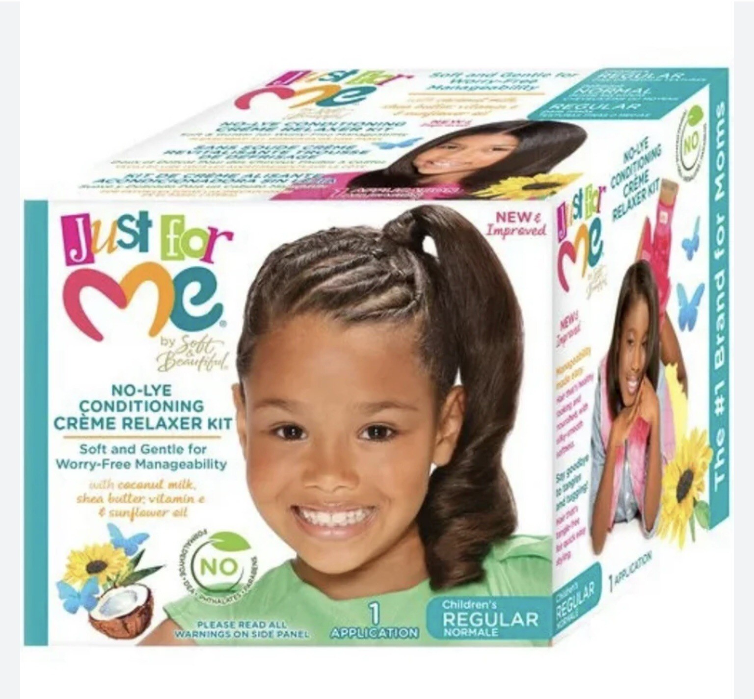 Just For Me No-Lye Regular Conditioning Creme Relaxer Kit 1 Application SEALED