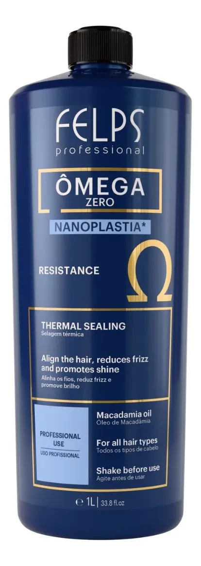 Felps Omega Zero Resistance Nanoplasty Brazilian Keratin Treatment 1L /33.8fl oz