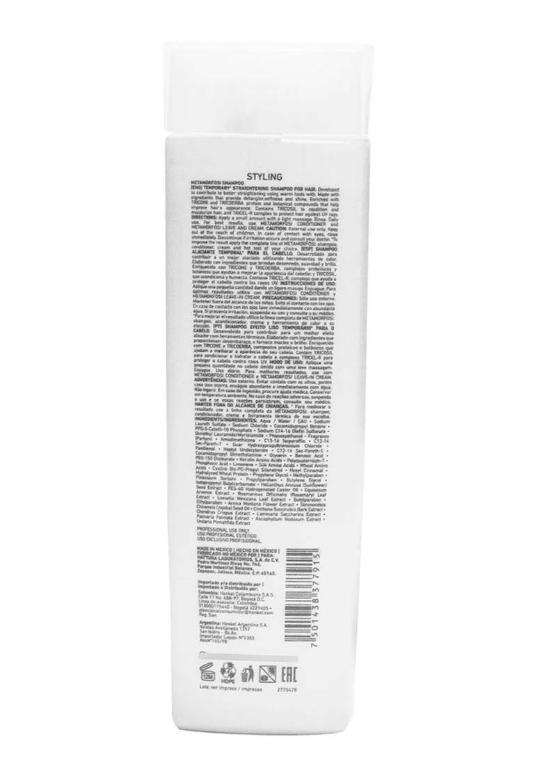 Tec Italy Metamorfosi Temporary Hair Straightening Shampoo 10.1 oz – 3 Pack