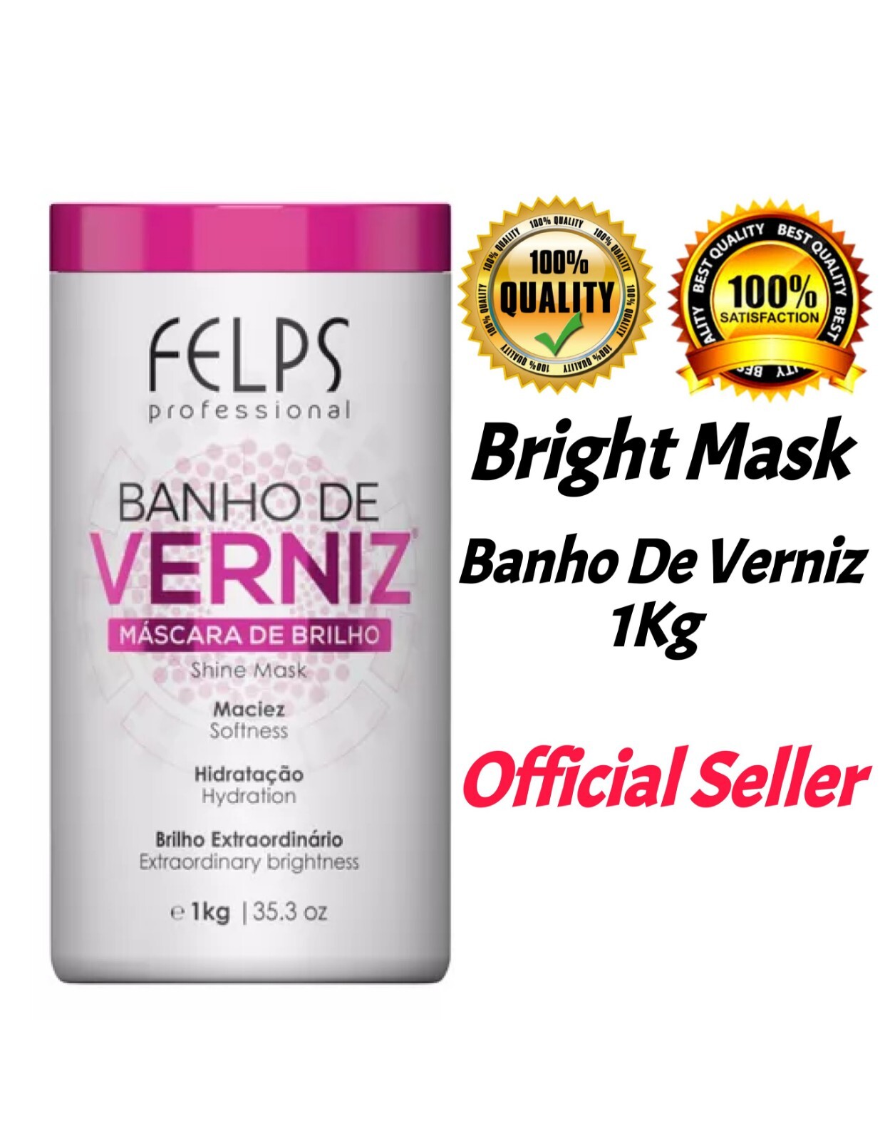 Felps Xmix Professional – Banho De Verniz, Shine Mask 1Kg/35.3 Oz Intense Shine