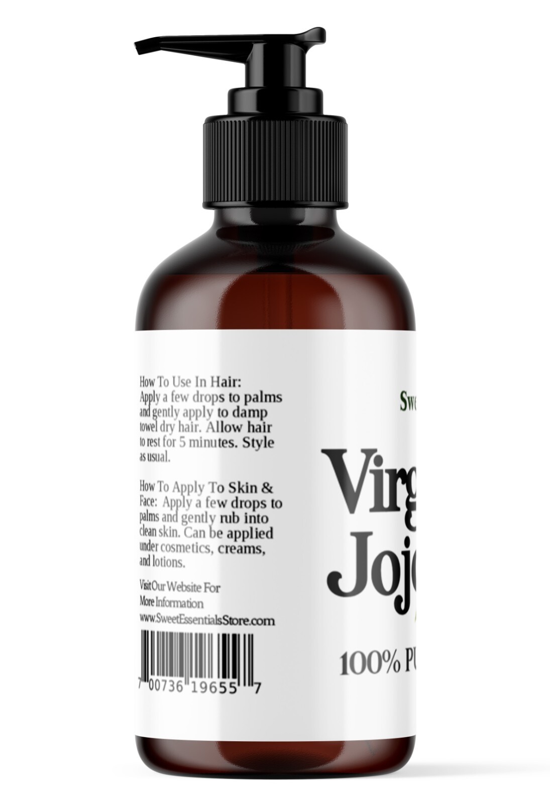 Organic Virgin Jojoba Oil, 8oz Glass / Pump, Imported From Argentina, 100% Pure