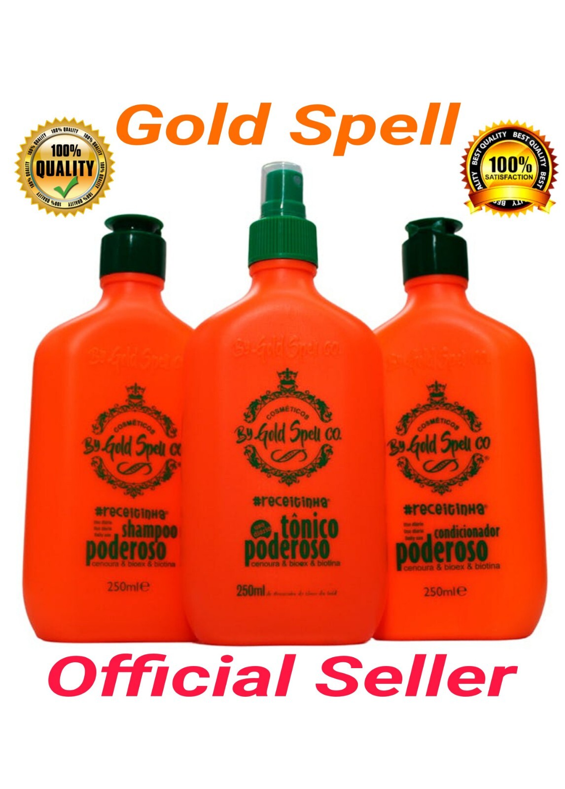 Gold Spell Cosmetics-Shampoo + Conditioner + Powerful Tonic 3X250ML Powerful Kit