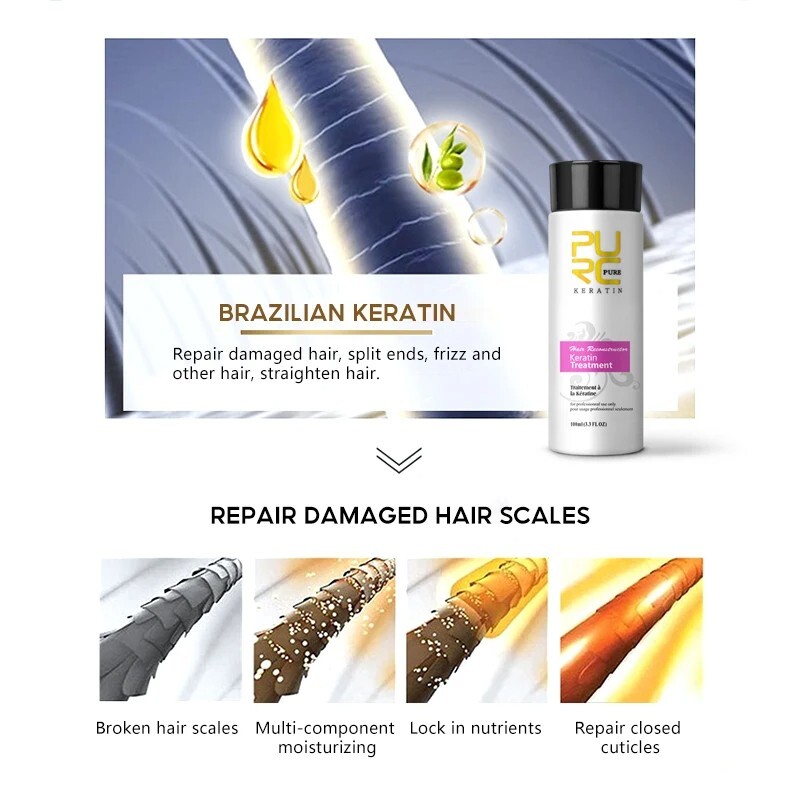 Free Formaldehyde Brazilian Keratin Dry Frizzy Damaged Hair Care Straightening