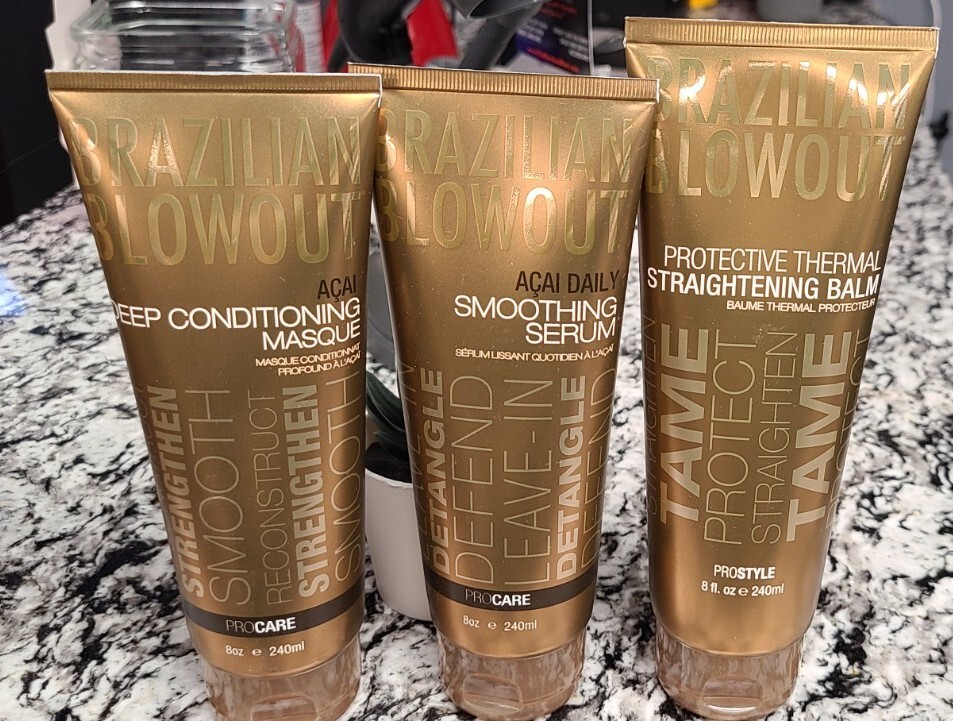 Brazilian Blowout Masque, Serum, Balm, 3 pcs set 8oz each.