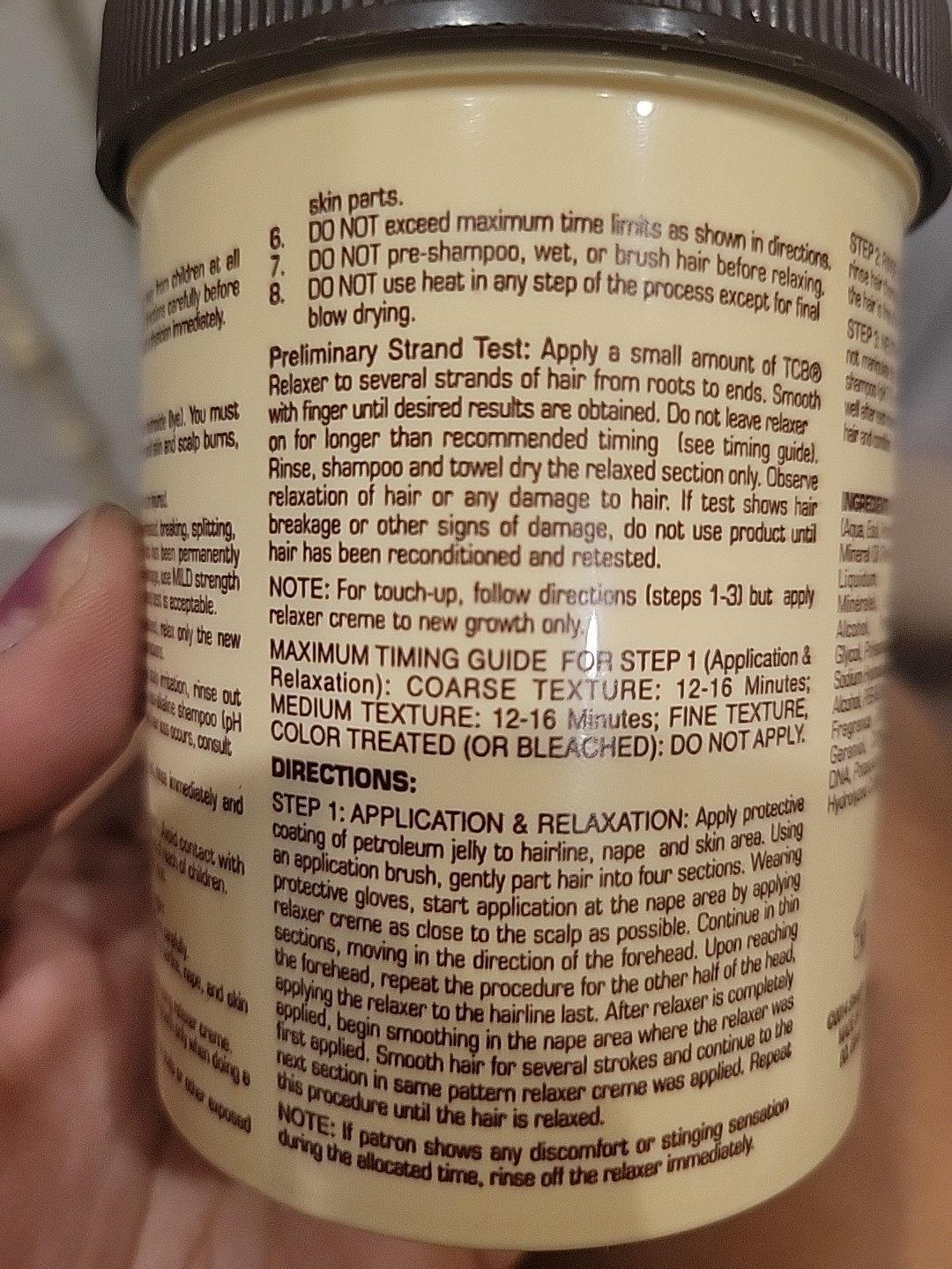 TCB Professional Formulas No Base Creme Hair Relaxer – 7.5 oz (212 g) – Regular