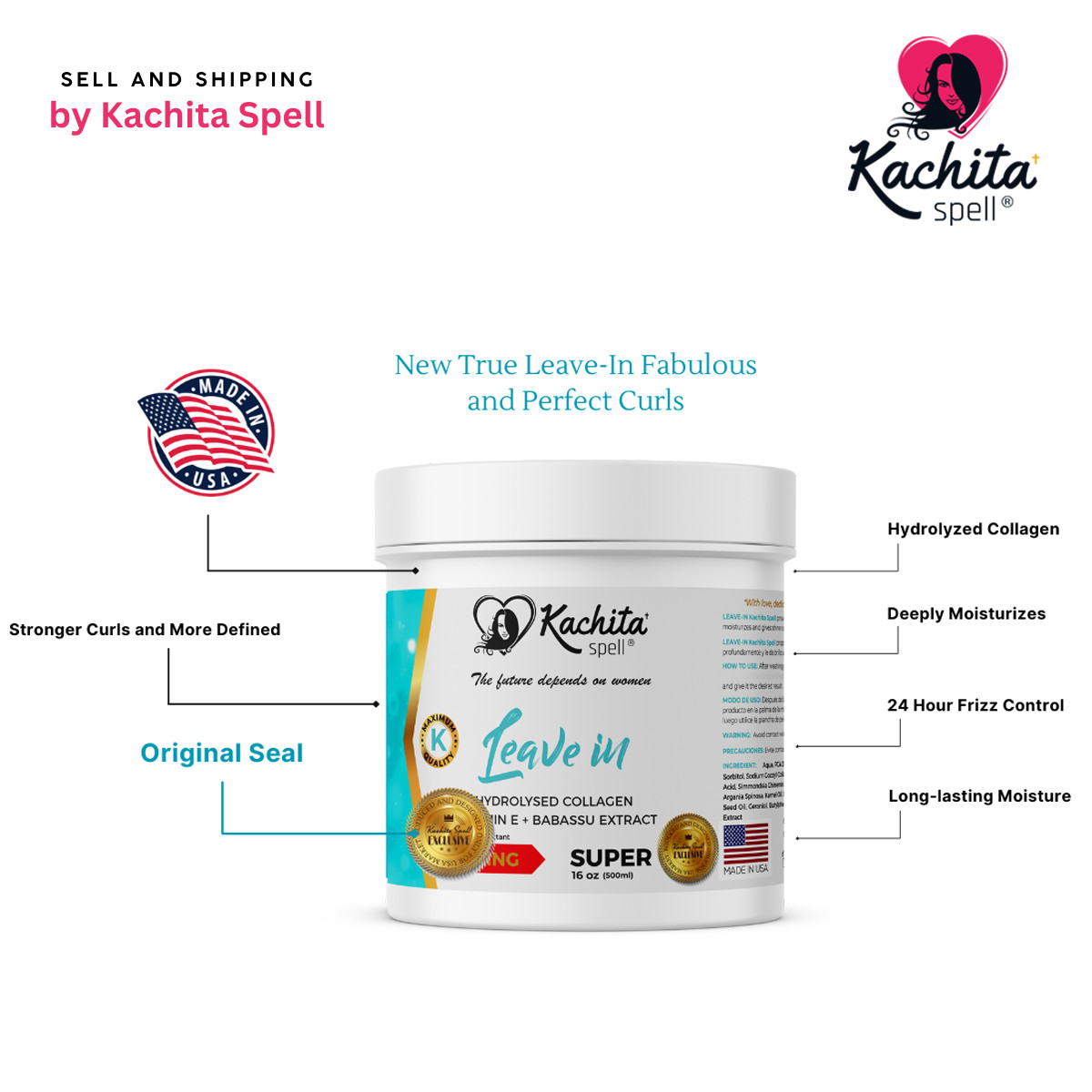 Leave-In Conditioner Cream Kachita Spell – Hydrolyzed Keratin, Collagen Protein