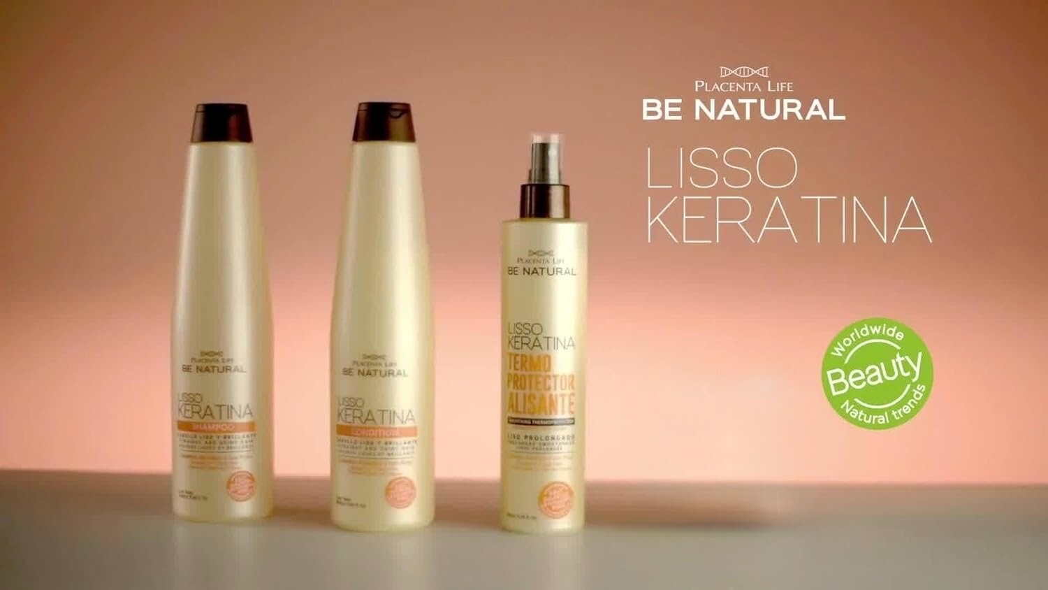 Placenta Life Lisso Keratina Set Includes Thermoprotector,Shampoo & Conditioner