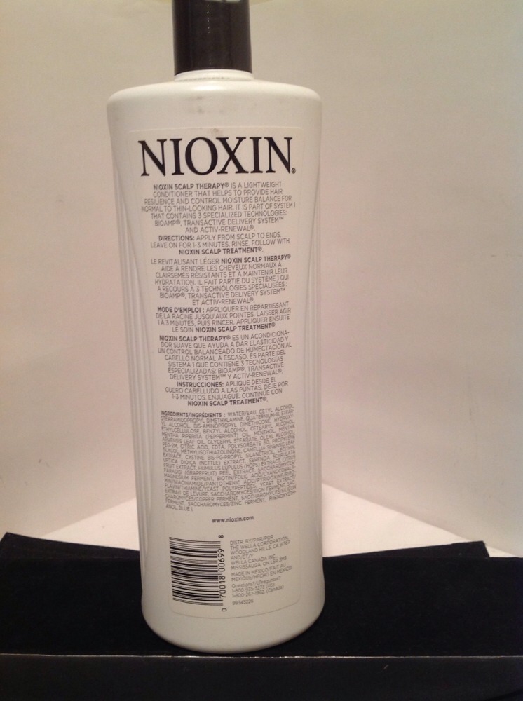 Nioxin Scalp Therapy System 1 LITER / 33.8 oz – For Thinning Hair – UNISEX