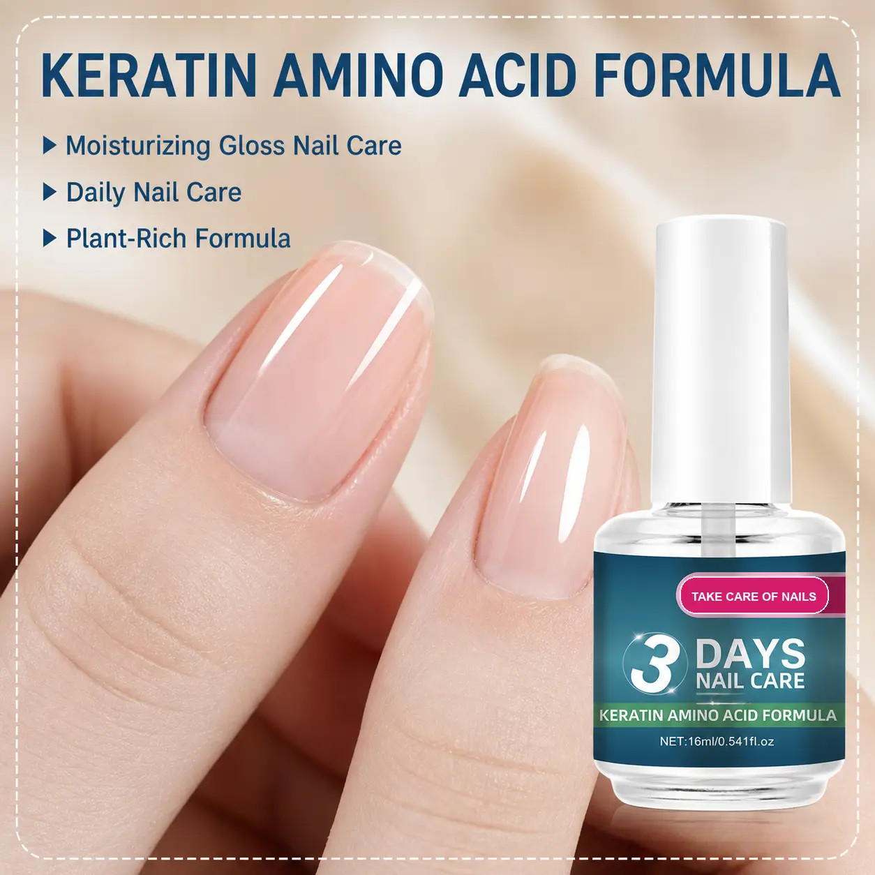 MREGB Keratin & Amino Acid Nail Strengthener, Clear Cuticle Oil Treatment for Na