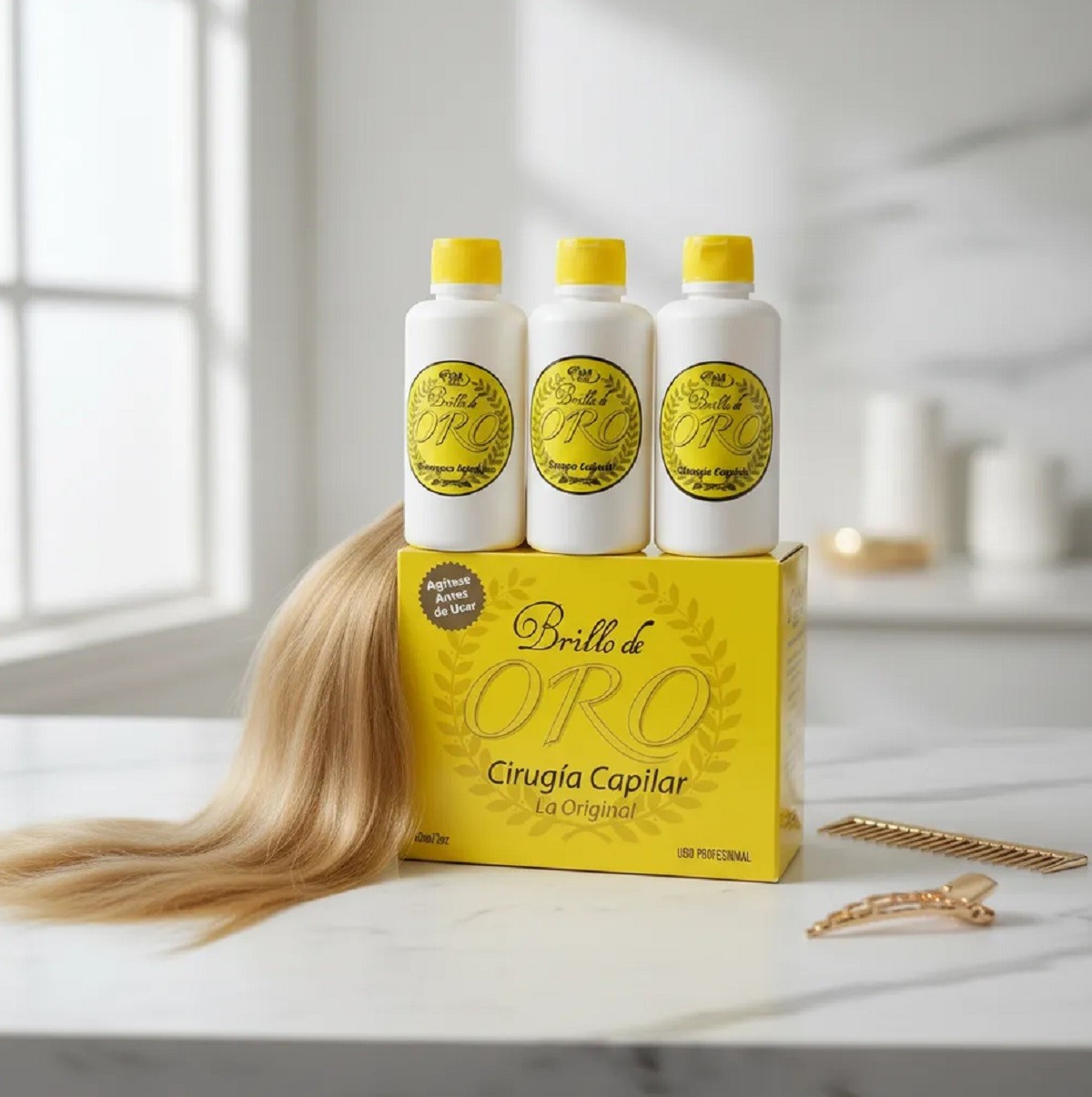 Gold Shine Hair Surgery, Straight and Shine Hair 2 Oz (3 steps)
