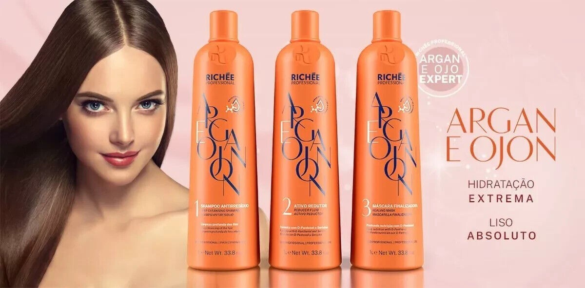 Richee Professional – Escova Progressiva Brasileira Richee Argan E Ojon – 3x1L