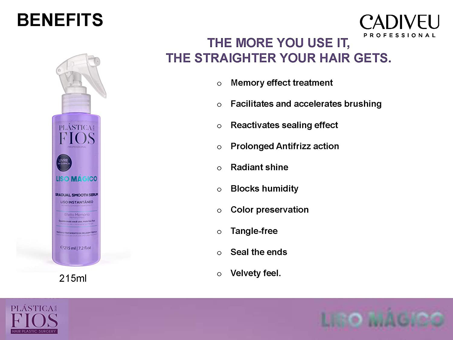 Cadiveu Plastica Dos Fios Liso Magico Gradual Smooth Serum 215ml/7.27 fl.oz