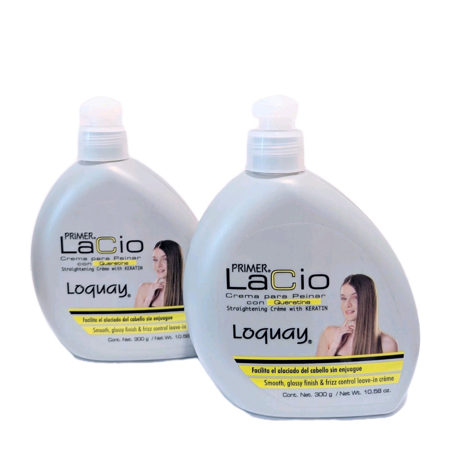 2 PACK! LOQUAY Straightening Créme with Keratin Smooth, Glossy Finish & Frizz
