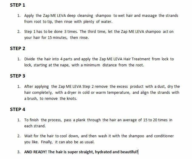 Zap Me leva Keratin Treatment Hair Brazilian Blowout 2x1Lt All Time Smoothing