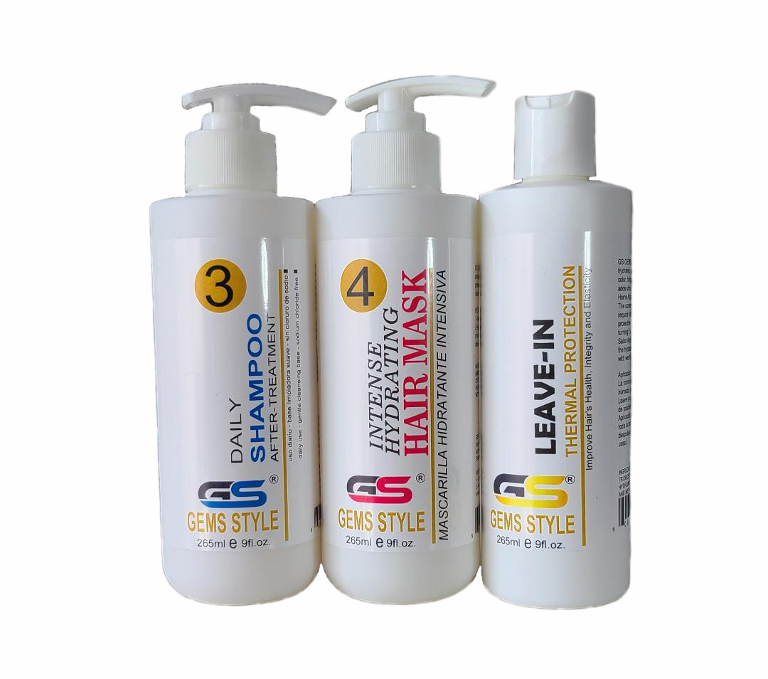 GS Gems Style Set of All Hair Type Maintenance: Shampoo+ Mask+ Leave-IN Set 9oz