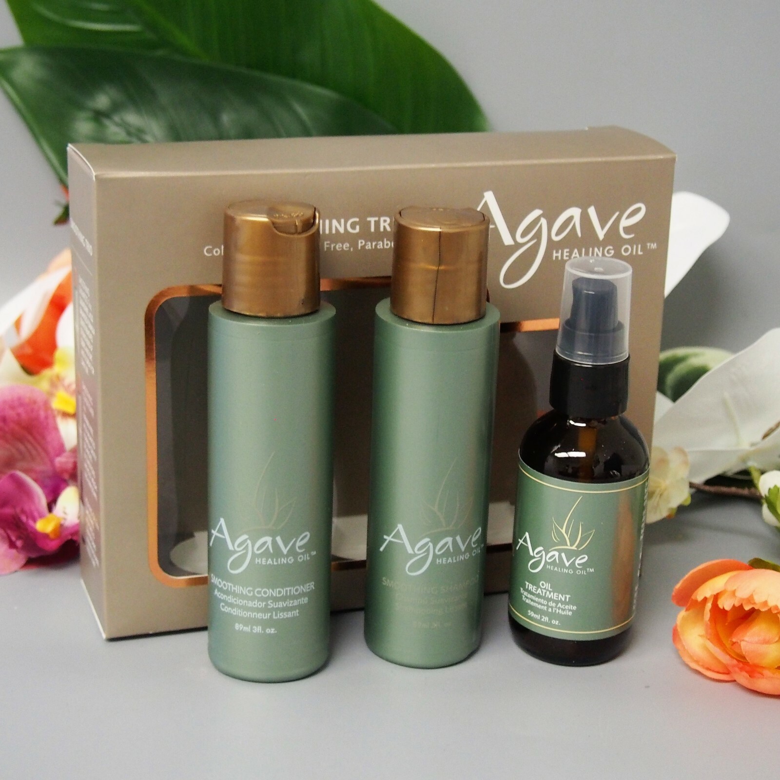 2 KITS Agave Healing Oil Smoothing Trio (shampoo, conditioner & Oil Treatment)