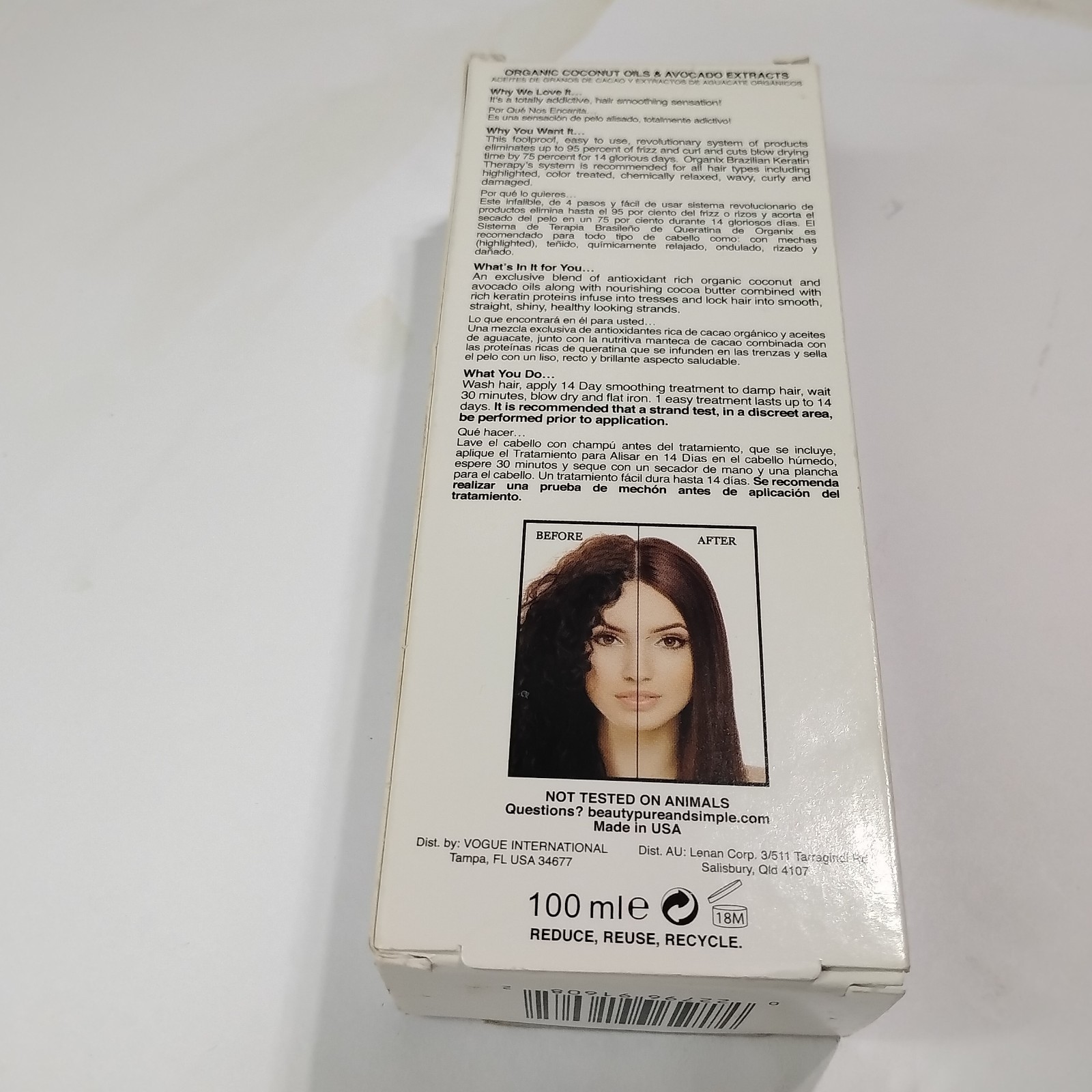 2-Organix Brazilian Keratin Therapy 3.3 oz. ea. Hair Treatment
