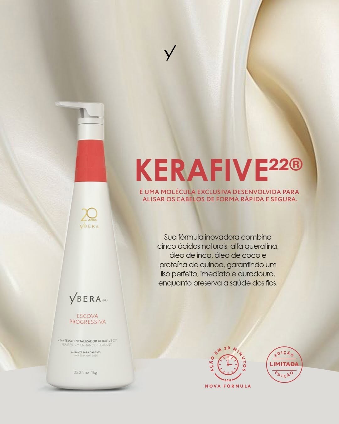 Ybera Kerafive 22® Brazilian Keratin Treatment | Enhancer Sealant 1kg/35.2 fl.oz