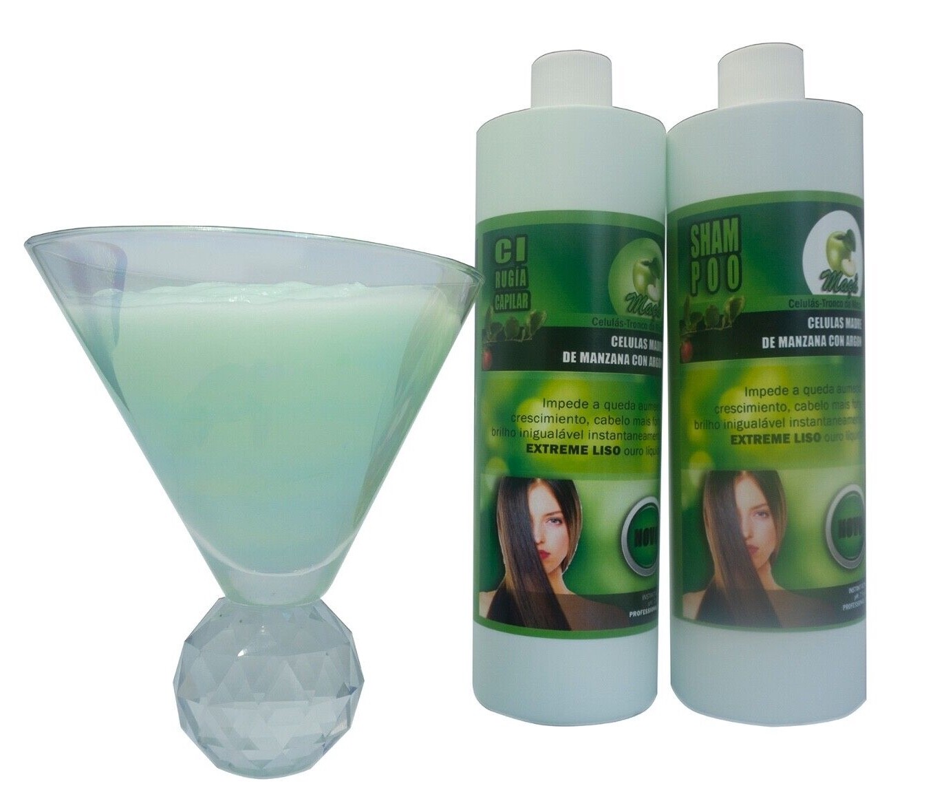 CIRUGIA CELULAS MADRES NATURAL 32 oz Hidrata y Da brillo A tu Cabello Combo 1 lt