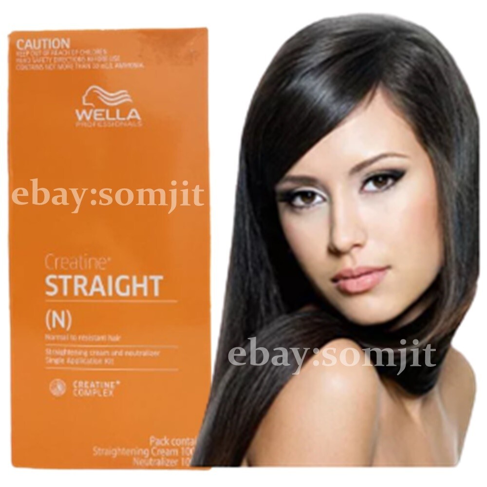 WELLA STRAIGHT(N) Hair Straightening Cream Permanent Intense Creatine Set 3 Box.