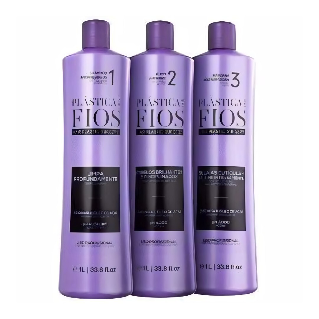 Kit Cadiveu Plastica dos Fios Brazilian Keratin Hair Treatment 3x 1L