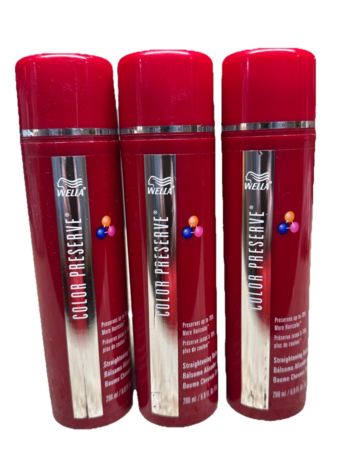 WELLA Color Preserve Straightening Balm 6.8 oz controls frizz ~ Lot Of 3