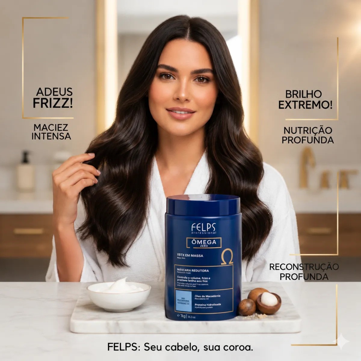 Felps Professional Xbtx Omega Zero/Redutor De Valumes/Nanoplasty 1Kg/35.3 Oz