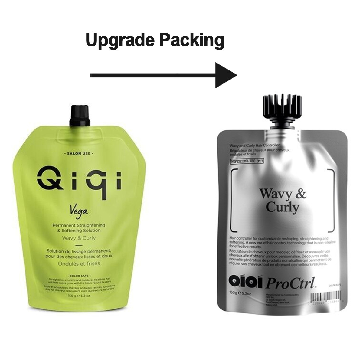 NEW 1X Qiqi Vega Permanent Hair Straightening Wavy Curly 150ml — AD10