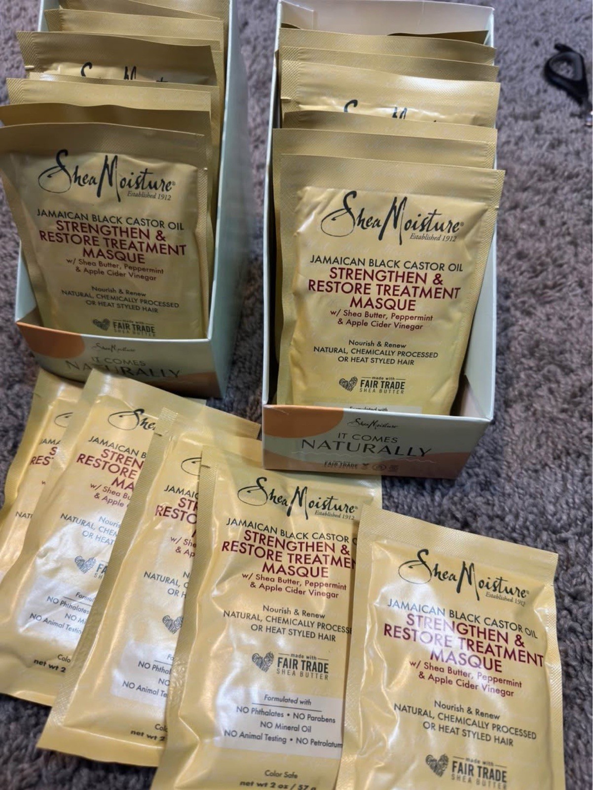 Lot Of 24 Shea Moisture Jamaican Black Castor Oil Strengthening TreatmentMasque