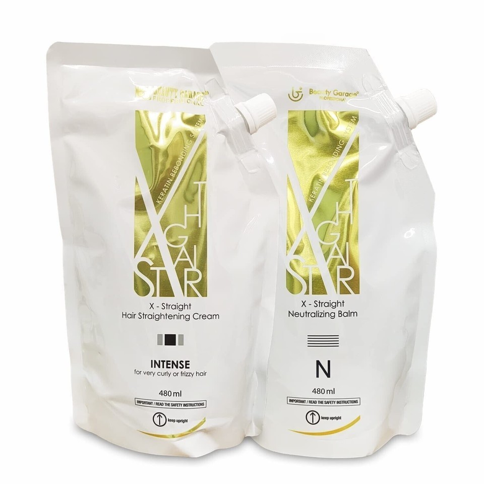 Beauty Garage X-Straight Hair Straightening Keratin Cream & Neutralize 480ml