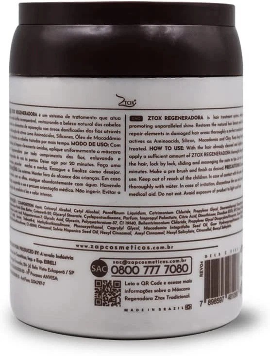 Ztox Macadamia Oil Chia Hair Mask AntiFrizz 950g Zap