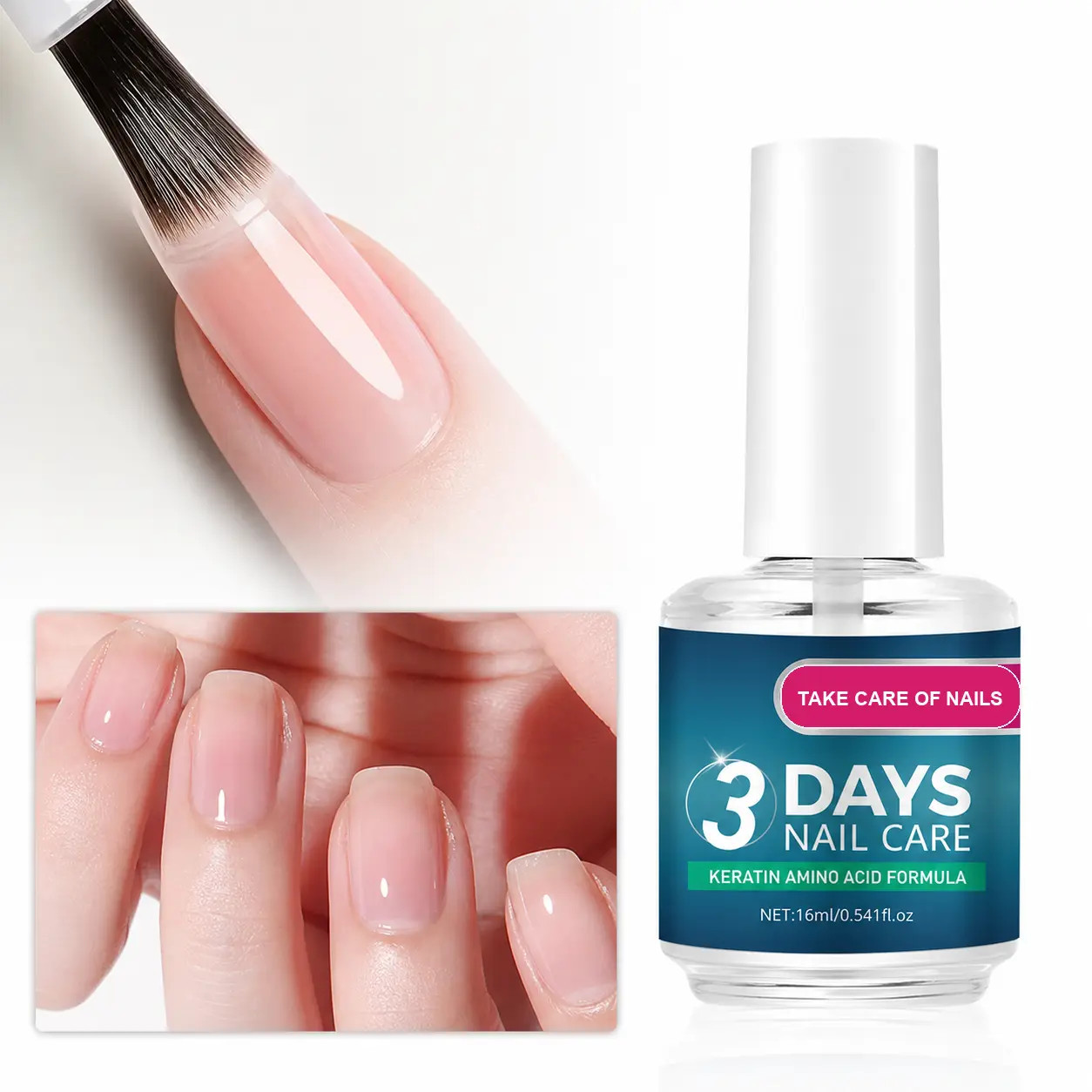 MREGB Keratin & Amino Acid Nail Strengthener, Clear Cuticle Oil Treatment for Na